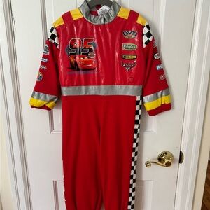 Disney Lightning McQueen Red Racing Costume with Checkered Details